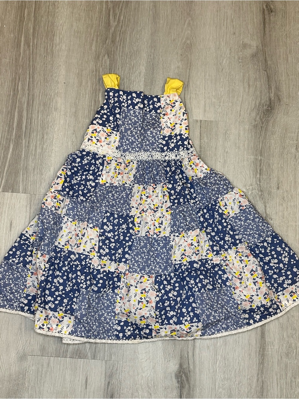 Blueberi Boulevard Floral Print Dress - Blue, White, Yellow